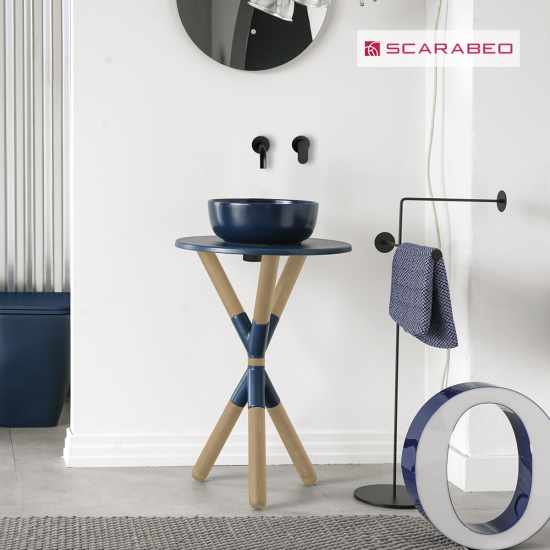 Έπιπλο Scarabeo Cross Ocean Φ52 2501F0-9856 Ocean (Μπλε Ματ) Χωρίς Νιπτήρα 